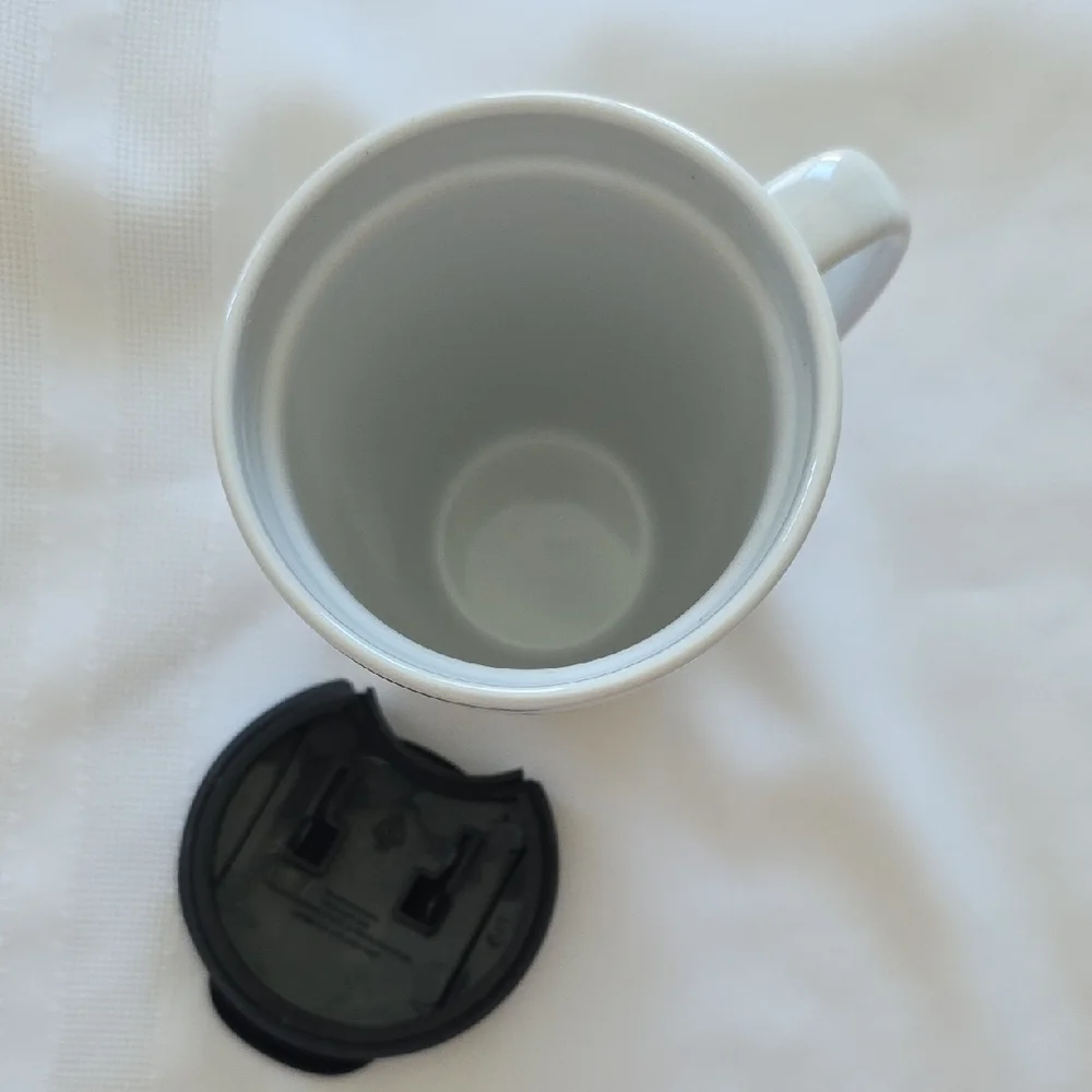 Starbucks 2020 White Snowflake Tubmber Mug With Travel Lid 12oz